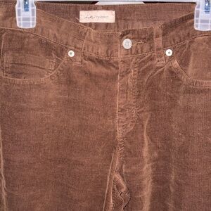 Corduroy Stylish Brown Straight Leg Trousers for Women by I.E. Relaxed